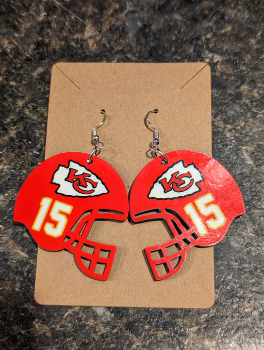 Kansas City Football Helmet Earrings